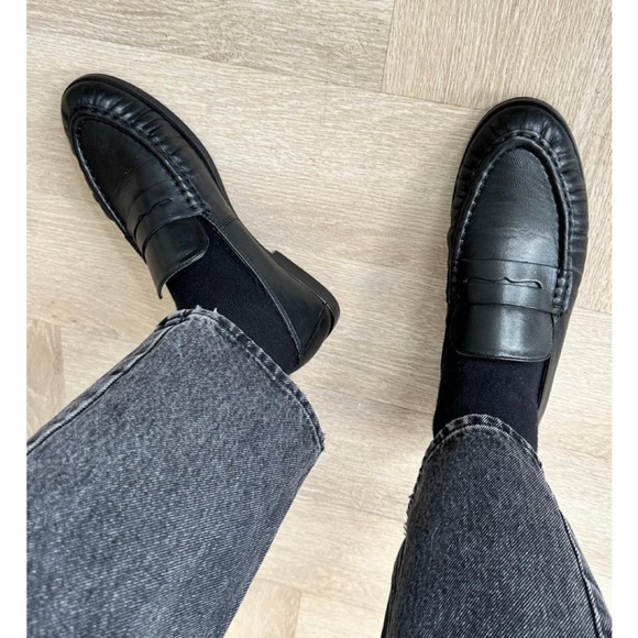 M&S Women’s Black Leather Loafer - Picture 2 of 7